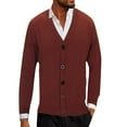 thumbnail image 2 of Cathalem Mens Red Cardigan Sweater,Autumn Winter Men'S Shawl Collar Cardigan Printed Male Casual Button Sweater With Pockets,Mens Button Down Sweaters Cardigan, 2 of 8