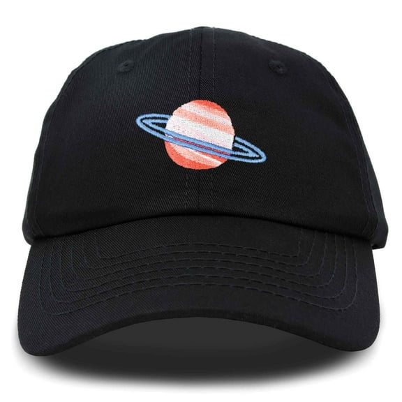 DALIX Planet Saturn Ball Cap Embroidered Hat in Black