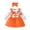 Orange, variant on Mercatoo Toddler Girl Valentines Day Outfit Little Girls Valentine Dress Ribbed Shirts Heart Print Skirts with Headband