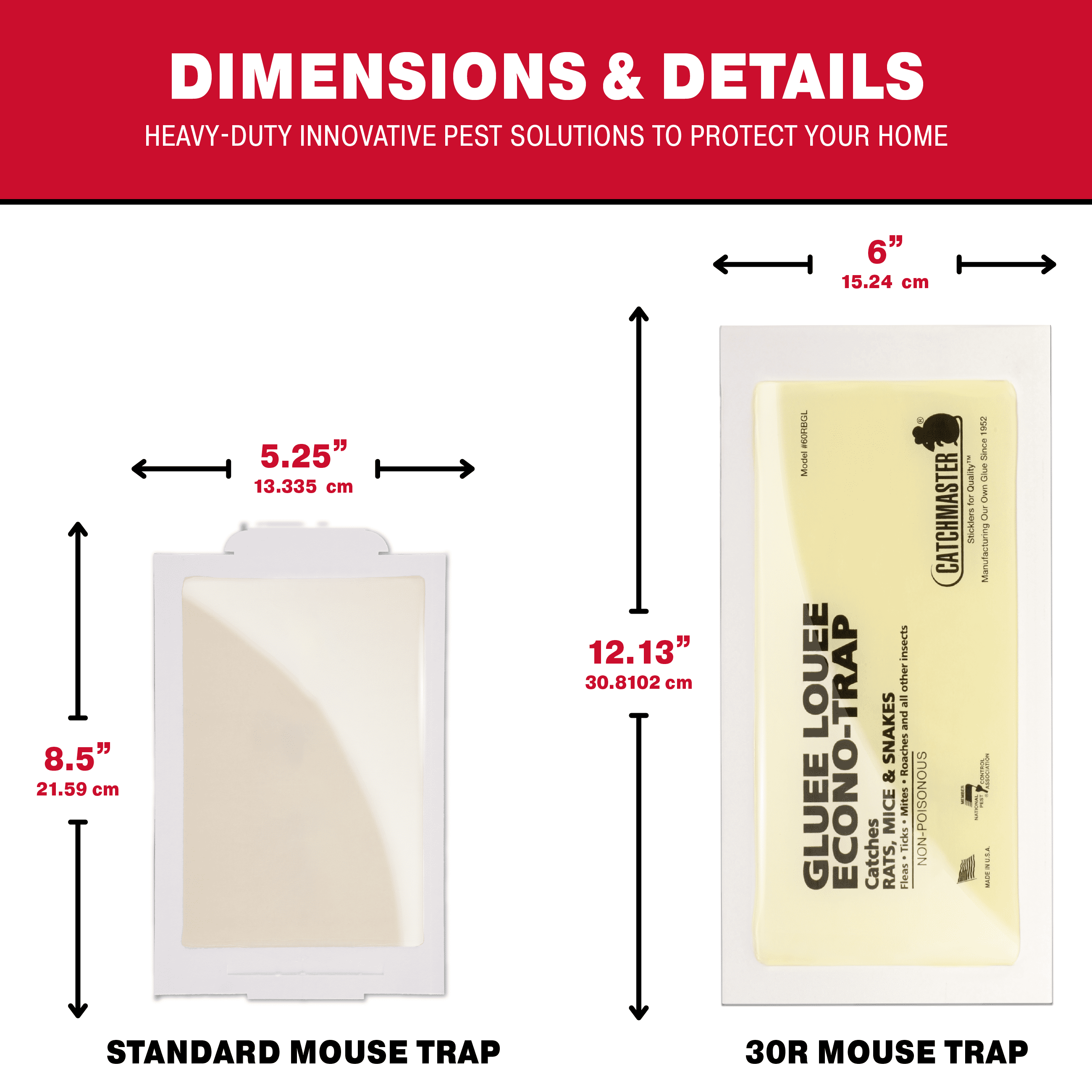 Catchmaster Extra Large Rat Traps 30-PK, Heavy Duty Mouse Traps, Indoor Glue Traps