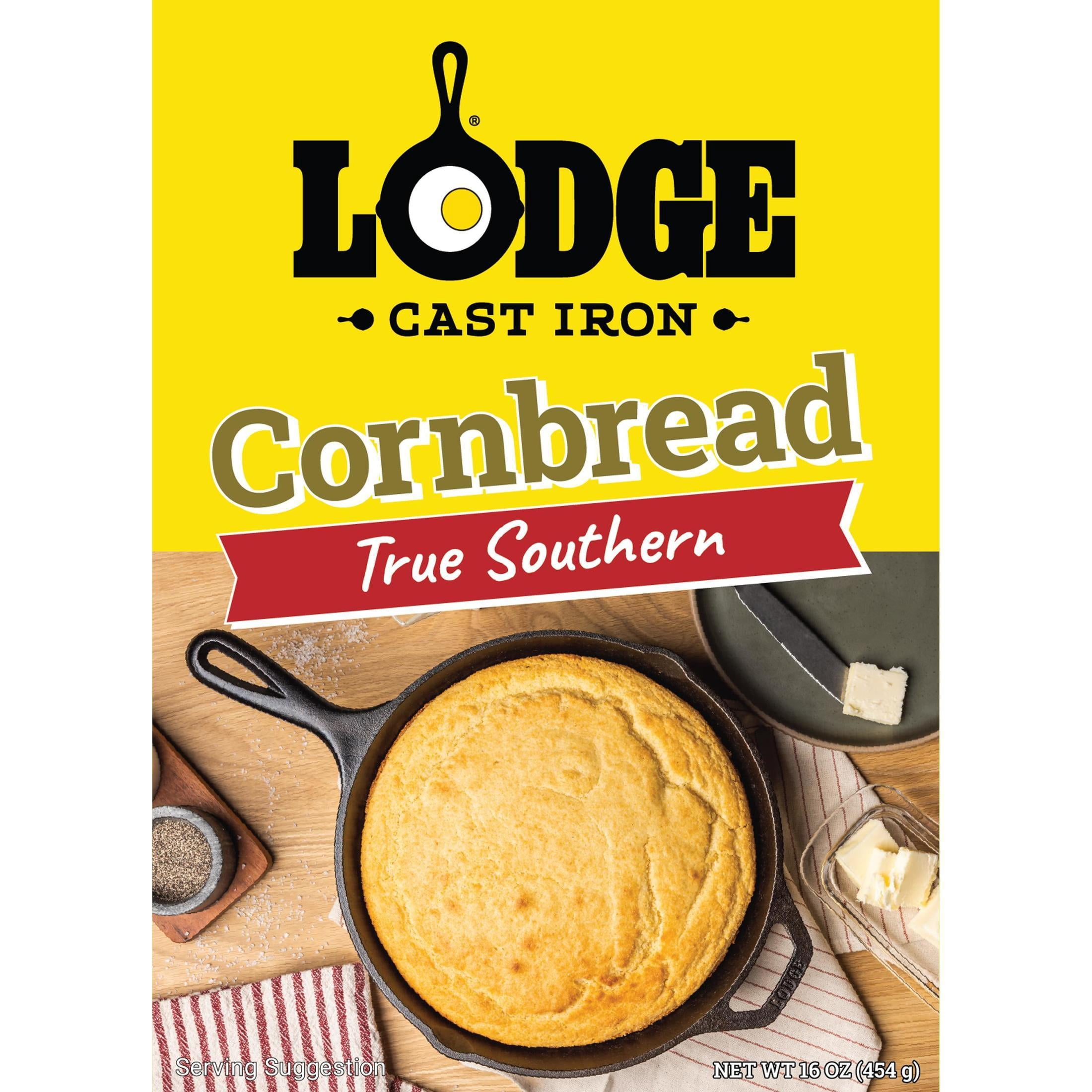 (8 pack) Lodge True Southern Cornbread Mix, 16 oz Box – Made for Lodge Cast Iron Skillets
