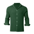 thumbnail image 4 of Daznico Mens Shirts - Men's Long Sleeve Dress Shirt Double Layer Pure Color Formal Business Casual Slim Fit Comfortable Wear - Shirts for Men,Color:Green,Size:XL, 4 of 5
