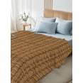 thumbnail image 5 of Twin Flat Sheet 66"x96", Vintage Rattan Soft Lightweight Bedding Flat Sheets Only, Minimalist Abstract Wicker Texture Brown Brushed Microfiber Top Bed Sheet, Breathable StainResistant Bedsheets, 5 of 9