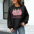 thumbnail image 3 of Womens Christmas Sweatshirts Loose Waffle Crewneck Long Sleeve Shirts Christmas Tree Printed Sweaters Casual Fashion Xmas Holiday Party Pullover Tops, 3 of 6