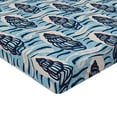 thumbnail image 4 of Ambesonne Marine Themed Fitted Sheet, Nautical Ocean Waves, California King, Pale Azure Blue Peach, 4 of 5