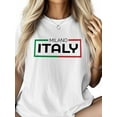 thumbnail image 3 of Women's T-Shirt MILANO ITALY Modern Art Short Sleeve Casual Tee Classic Crew Neck T Shirt for Women White, 2XL, 3 of 7