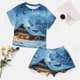 thumbnail image 4 of Christmas Snowmen Print Women'S Pajamas Set Summer Sleepwear Sets 2 Piece Lounge Set, 4 of 7
