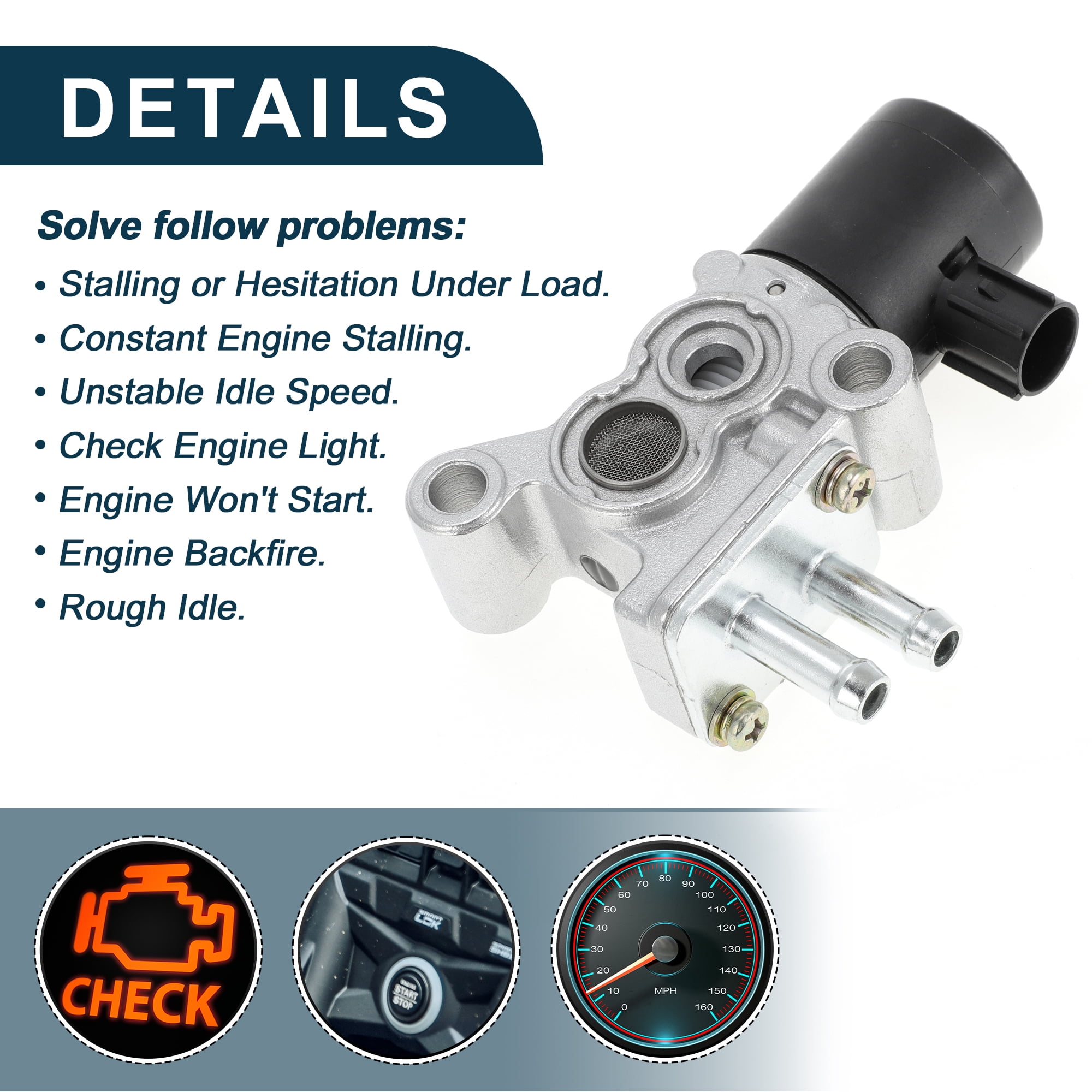 Car Idle Air Control Valve for Honda Accord 1994-1997 for Acura Integra 1998-2001 Replace No.36450P0AA01 IACV Idle Valve Idle Air Control Valve