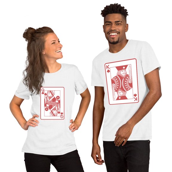 Queen Matching T-Shirt, Couple Playing Card Romantic Tee, His Hers Anniversary Love Shirt, Queen Tee