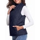 thumbnail image 3 of Chaleco Acolchado con Cuello Alto, Cremallera y Bolsillos para Mujer Azul Oscuro XL, 3 of 10