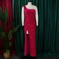thumbnail image 3 of Women's Sexy Fashion One-Shoulder Sequined Evening Dress Cocktail Party Dress, 3 of 8
