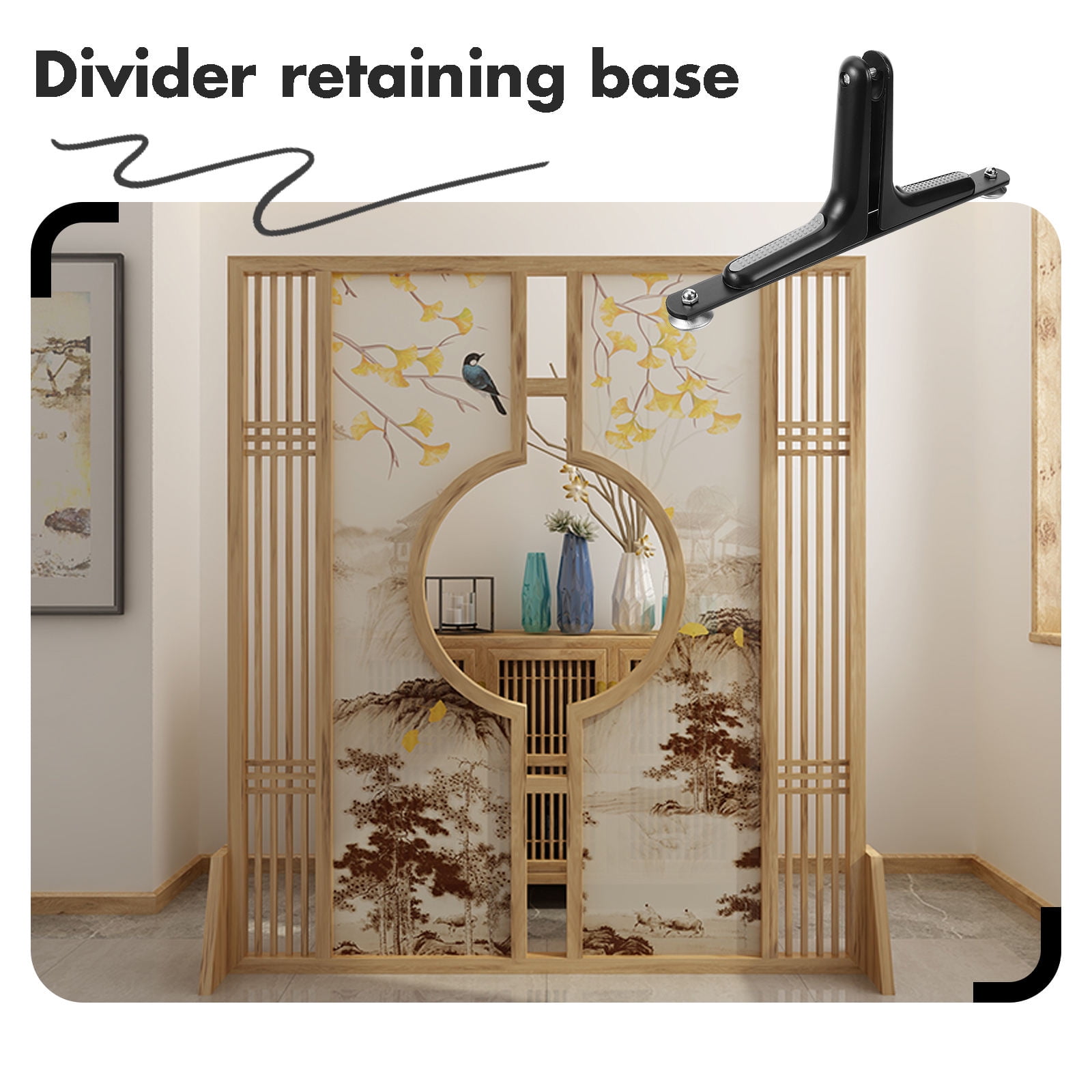 WASHWEPE 1Set Decorative Room Divider Stable Support Partition Wall Divider for Home and Office