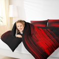 thumbnail image 4 of Homewish Stripe Line Pattern Queen Comforter Set,Modern Abstract Geometric Bedding Sets,Black Red Bedding Comforter Set For Girl Teens,Breathable Home Decor Reversible,3-Piece, 4 of 8