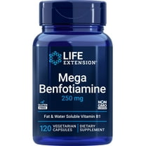 Life Extension, Mega Benfotiamine, 250 mg of benfotiamine, 10 mg of vitamin B1, high potency, blood sugar support supplement, 120 capsules