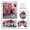 thumbnail image 3 of Aosijia 4 Pcs Bathroom Sets with Shower Curtain and Rugs, Water Rose Shower Curtain Set with Non-Slip Rugs,Bath Mat,Toilet Lid Cover and 12 Hooks, 3 of 5