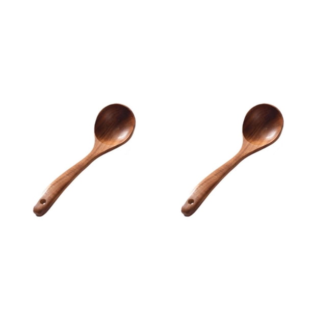 Injueey Cucharas de madera premium marrones para cocinar experiencia de cocina utensilios de cocina de textura hermosa Type5 NO5