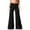 Black, variant on kaondbfi Coral Fold Over Yoga Pants On Solid Wide Leg Loose Fit Pants with Ruched Waist for Yoga Sports Everyday