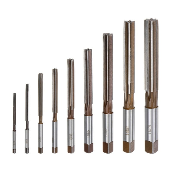 Uxcell 9pcs Hand Reamers Set 3mm-16mm H8 Metric Alloy Steel Reamer Bit Straight Flutes Reaming Tool