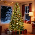 thumbnail image 2 of Yexmas 6ft Pre-Lit Artificial Christmas Trees,Green Xmas Tree with Large Christmas Tree Storage Bag,Pinecones, Berries, Realistic Artificial Christmas Trees for Home, Office, Party Decoration, 2 of 17