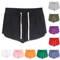 thumbnail image 2 of Gnshining Summer Yoga Shorts for Women Plus Size Sweat Shorts Solid Color Workout Shorts Running Shorts with Drawstring, 2 of 8