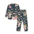 thumbnail image 2 of Kll Vintage Floral Sleepwear Mens Flannel Pajamas,Long Cotton Pj Set, 2 of 9