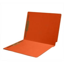 11 pt Color Folders, Full Cut 2-Ply End Tab, Letter Size, Fasteners Pos #1 & #3, Orange (Box of 50)
