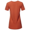 thumbnail image 3 of A2Y Women's Basic Solid Premium Cotton Short Sleeve V-neck T Shirt Tee Tops Copper XL, 3 of 6