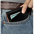 thumbnail image 3 of Men Slim Wallet Money Clip: Gifts for Men Genuine Leather Minimalist Bifold Front Pocket Wallets, 12 Slots Rfid Blocking Credit Card Holder ID Window, Inside Cash Fold Moneyclip, Simple Thin Billfold, 3 of 8