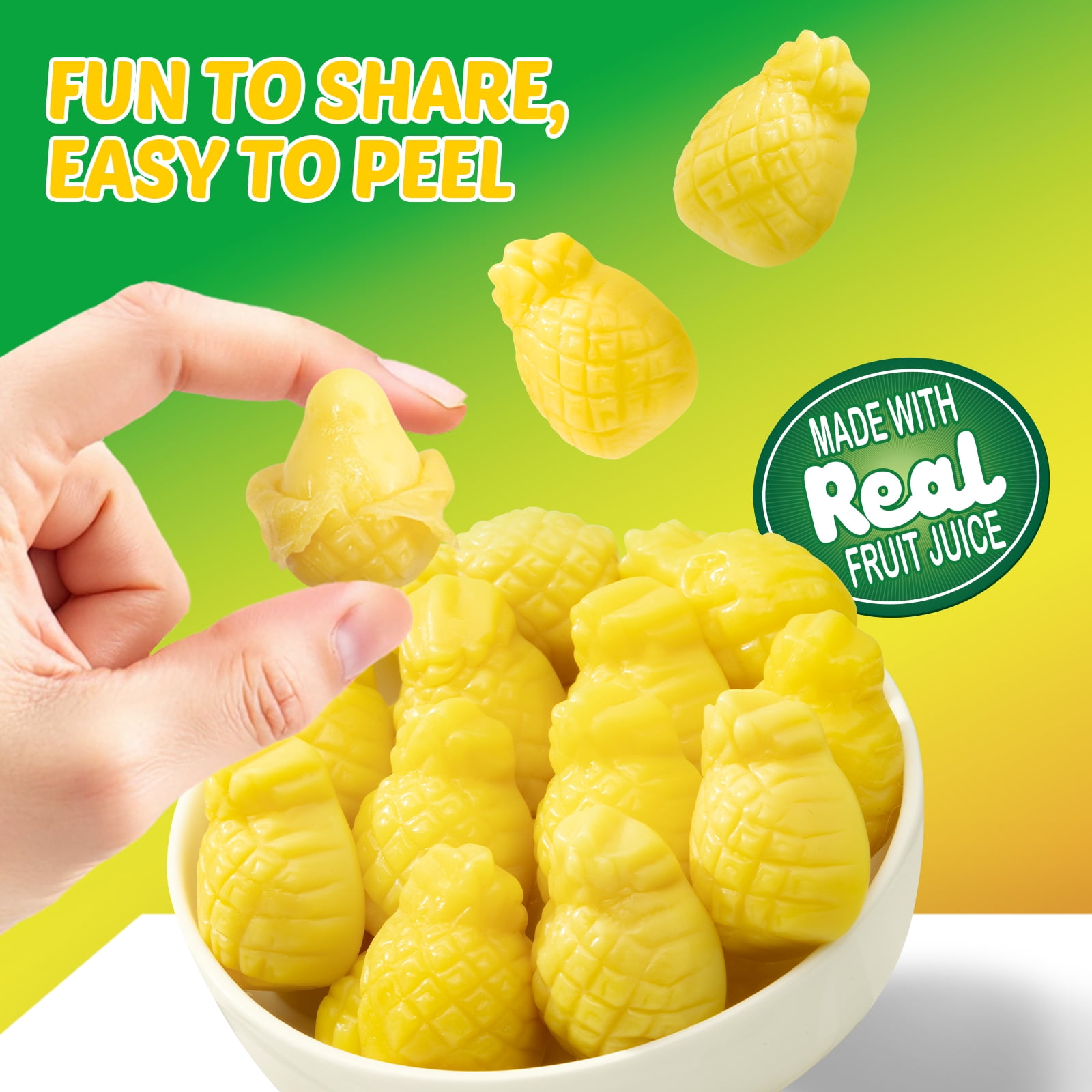 Peelerz Gummy Pineapple Peelable Candy Fat-Free Fruit Snacks 8.47