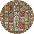 thumbnail image 1 of Ahgly Company Tapis d'Intérieur Rond Abstrait Rouge Brun Abstrait, 7' Rond, 1 of 6