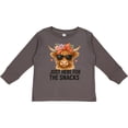 thumbnail image 3 of Inktastic Cute Highland Cow Just Here for the Snacks Boys or Girls Long Sleeve Toddler T-Shirt, 3 of 5
