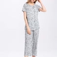 thumbnail image 4 of Ensembles de Pyjama pour Femmes, Hauts de Nuit avec Pantalons Capri, 4 of 7