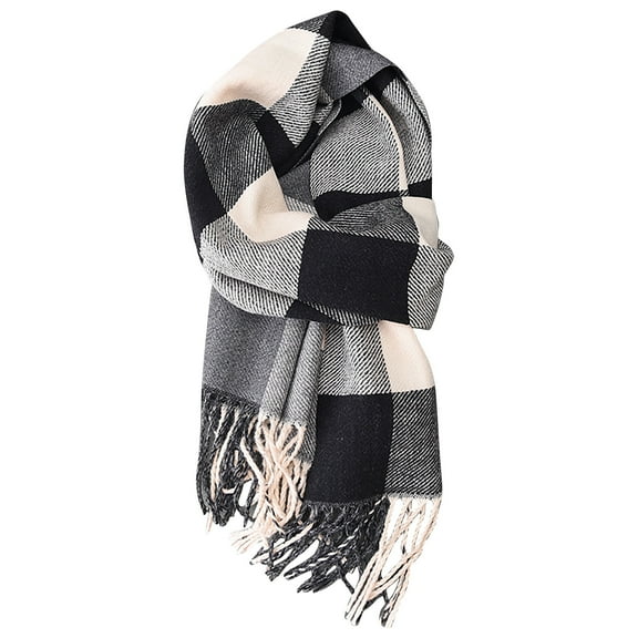 WREESH Women's Soft Skin-Friendly Fashionable Blanket Scarf, Warm Thick Wool Winter Comfort Black