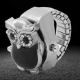 thumbnail image 3 of Montre à quartz à rabat avec motif hibou vintage (noir), 3 of 4