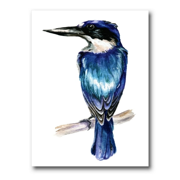 Designart ' Style Blue Kingfisher Bird ' Traditional Canvas Wall Art Print