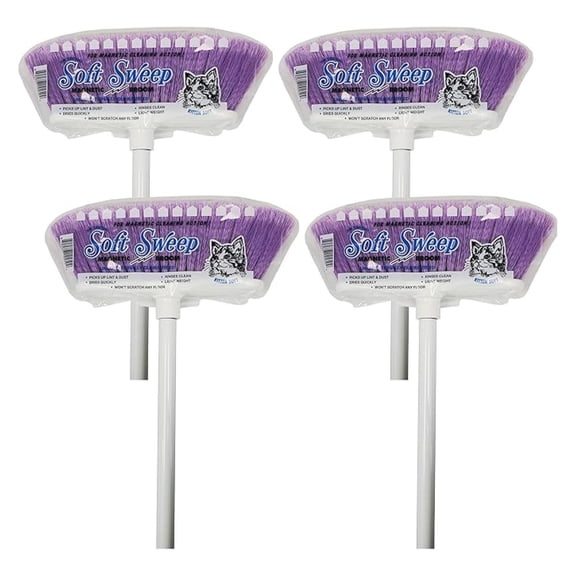 Soft Sweep Magnetic Action Broom 4 Assorted Color Brooms per Case