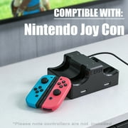 E ERSY 4-in-1 Fast Charging Dock for Joy Con Charger Docking Stand Station,Compatible with Nintendo Switch Controller Charging Dock