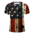 thumbnail image 4 of Blusas y camisas de manga corta y cuello redondo para hombre. Blusas de manga corta con cuello redondo y estampado del Día de la Independencia para hombre. Blusa para hombre., 4 of 5