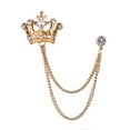 thumbnail image 1 of Ayyufe Unisex Crown Shape Brooch Tassel Chain Lapel Pin Retro Corsage Suit, 1 of 6