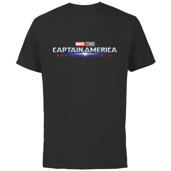 Marvel Studios Captain America: Brave New World Movie Logo - Short Sleeve Cotton T-Shirt for Adults - Customized-Black