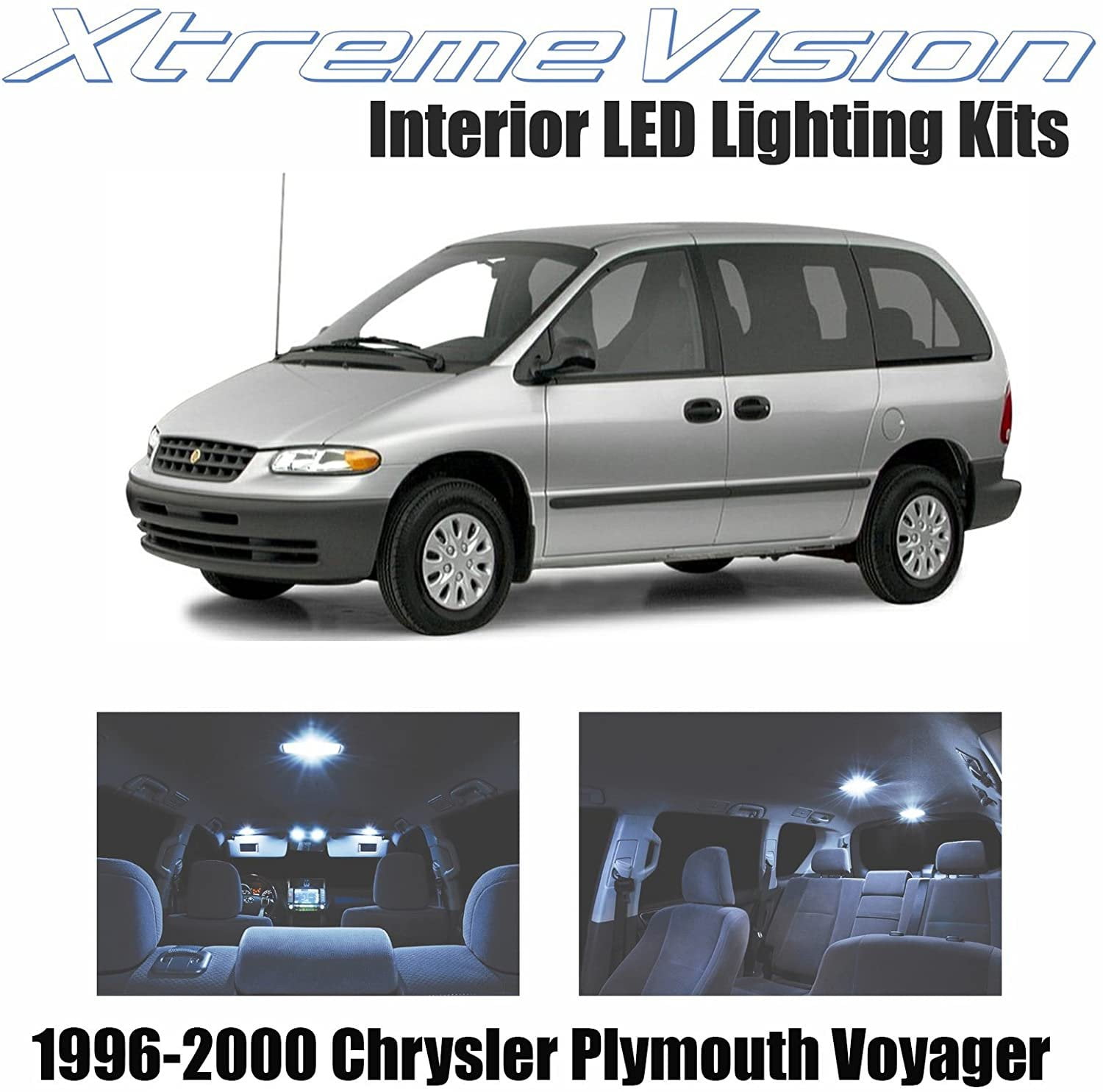 un millón Horizontal Víspera de Todos los Santos XtremeVision Interior LED for Chrysler Plymouth Voyager 1996-2000 16 Pieces  Cool White Interior LED Kit + Installation Tool - Walmart.com