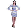 thumbnail image 2 of Moomaya Womens Imprimé Courte Robe Cloche Manches Robes pour les Femmes Vêtements d'Été Occasionnels, 2 of 6