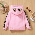 thumbnail image 2 of PatPat Toddler Girl Letter Embroidered Leopard Ear Design Polar Fleece Fuzzy Hoodie Sweatshirt, 2 of 8