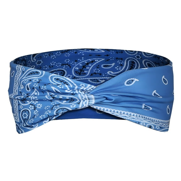 TELOLY Hair Bandanas for Women, Blue Wrap Women Headband Headband Elastic Head Hair Print Headband, Bandana Beanie for Women, One Size, Hair Bandana, Bandana Scarf