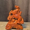 thumbnail image 1 of Ebony wood carving of a horse being promoted to a high rank (or a noble title) - a solid wood craft for home, living room, or office use, suitable as a gift for business or career purposes., 1 of 4