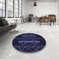 thumbnail image 4 of Ahgly Company Machine Washable Indoor Round Transitional Night Black Area Rugs, 7' Round, 4 of 7