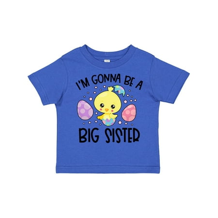 

Inktastic Easter I m Gonna Be a Big Sister with Purple and Pink Eggs Gift Toddler Toddler Girl T-Shirt