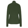 thumbnail image 4 of Women's Long Sleeve Quarter Zip Athletic Tops - Lightweight Moisture Wicking Workout Shirts, Slim Fit Running Gym Pullover with Thumbholes Army Green L, 4 of 8