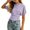 v#119Purple581, variant on Rggeeun Baby Girl Blouse Cute Striped Pattern Batwing Short Sleeve Crew Neck Fitted Waist Smooth Lightweight for Summer Playground Lovely Tops,Pink,7-8 Years