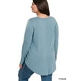 thumbnail image 3 of Zenana Plus Size Relaxed Fit Long Sleeve Round Neck & Hem Jersey Tee Shirt Top, 3 of 3